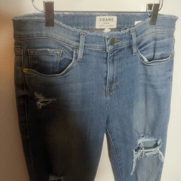 Frame Le Skinny de Jeanne Raw Hem Split Ankle Skinny Jeans 29 - Picture 6 of 10